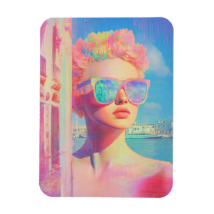 Magnet Flexible Beauté côtière de Neon avec lunettes de soleil