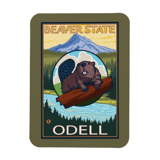 Magnet Flexible Beaver & Mt. Hood - Odell, Oregon (Vertical)