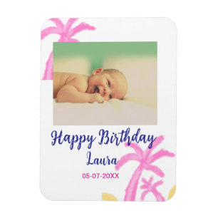Magnet Flexible Bébé enfants 1er anniversaire ajouter le nom date 
