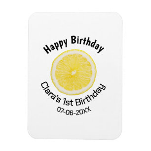 Magnet Flexible Bébé enfants 1er anniversaire citron tranche ajout