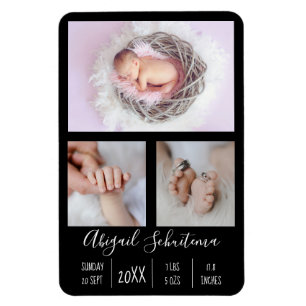 Magnet Flexible Bébé fille Faire-part de naissance flexible aimant