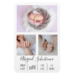 Magnet Flexible Bébé fille Faire-part de naissance flexible aimant