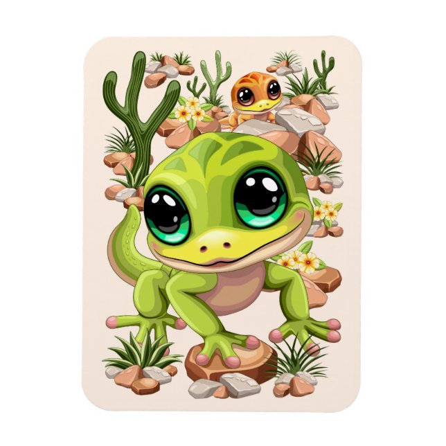Magnet Flexible Bébé Geckos jote personnages de dessin (Vertical)