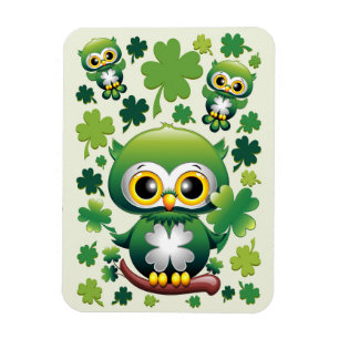 Magnet Flexible Bébé Hibou Mignon St Patrick Dessin Animé