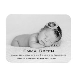 Magnet Flexible Bébé Photo Script Birth Name Aimant personnel