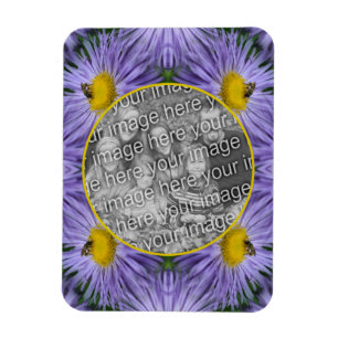 Magnet Flexible Bee On Purple Flowers Nature Frame Ajouter Votre P