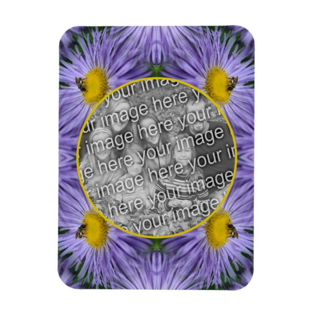 Magnet Flexible Bee On Purple Flowers Nature Frame Ajouter Votre P (Vertical)