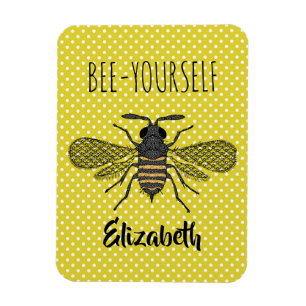 Magnet Flexible BEE Yellow Polkadot design tendance nommé