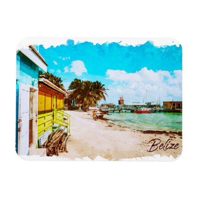 Magnet Flexible Belize Tropical Paradise Travel (Horizontal)