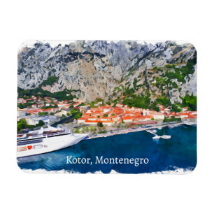 Magnet Flexible Belle baie de Kotor Monténégro Vue panoramique