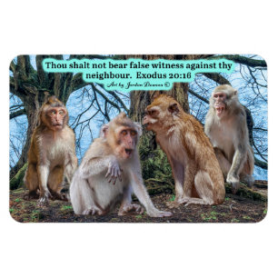 Magnet Flexible Belle Écriture de singe Macaque Exode 20:16