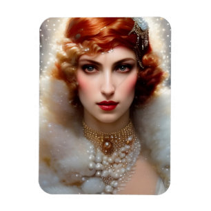 Magnet Flexible Belle femme en blanc