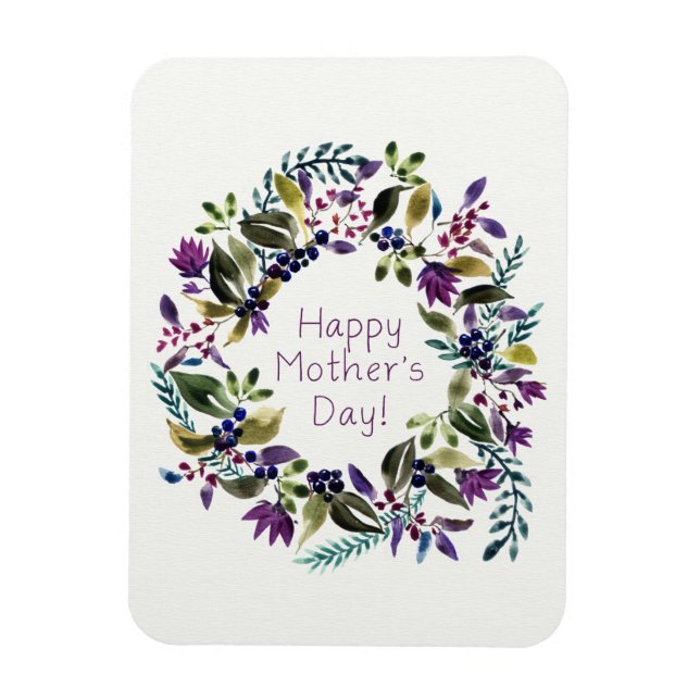 Magnet Flexible Belle Fête des Mères Aimant Fleurs pourpres (Vertical)