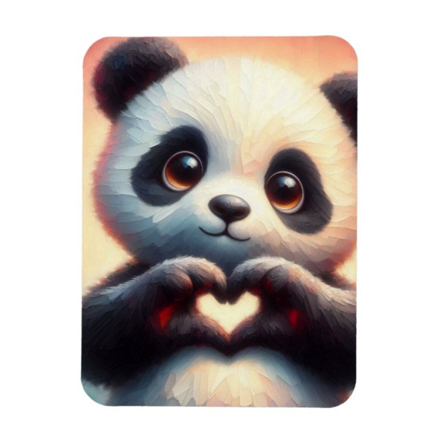 Magnet Flexible Belle Love Heart Panda (Vertical)
