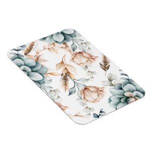 Magnet Flexible Belle motif sans couture fleurie avec vintage