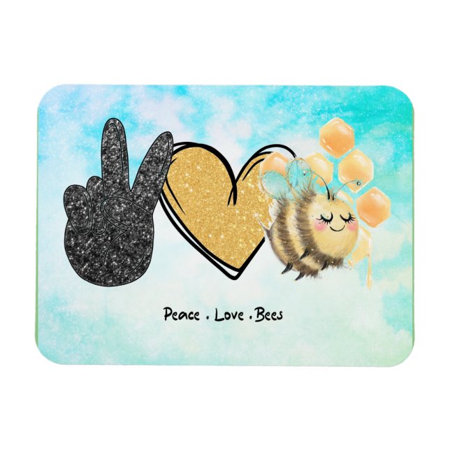 Magnet Flexible Belle Paix Aimer Les Abeilles (Horizontal)