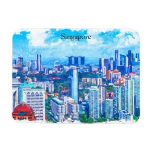 Magnet Flexible Belle Singapour Asie Panorama Vue