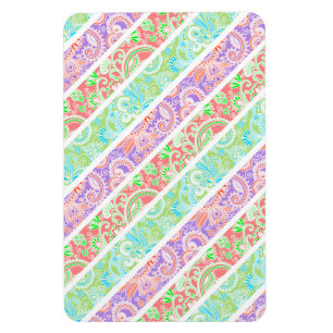 Magnet Flexible Belles fleurs pastel colorées rayures