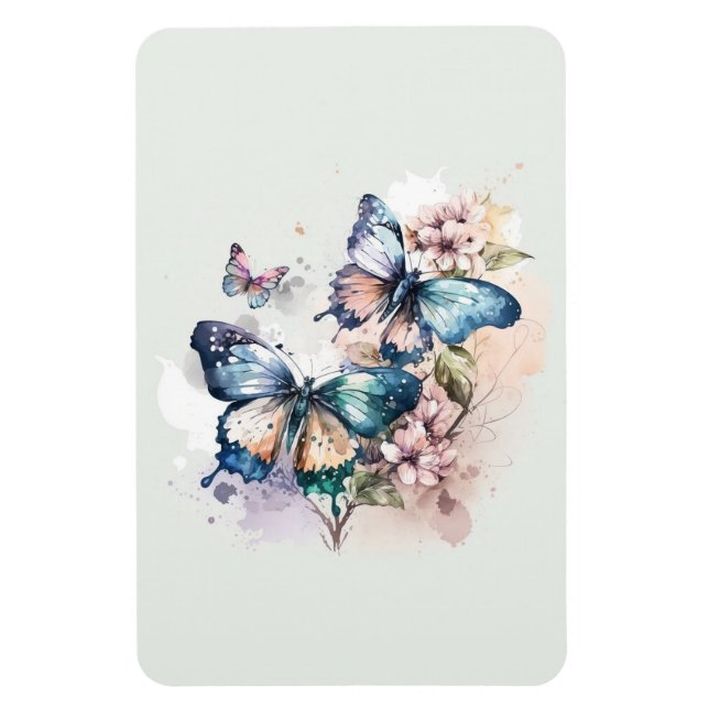 Magnet Flexible Belles papillons et fleurs (Vertical)