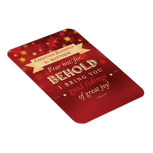Magnet Flexible Bénédictions de Noël pour Prêtre Étoiles Rouges et