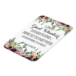 Magnet Flexible Bénévole appréciation aimable cadeau Floral Design