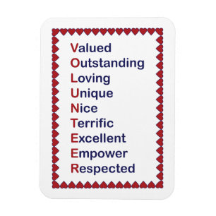 Magnet Flexible Bénévoles Merci Coeurs Rouge Blanc