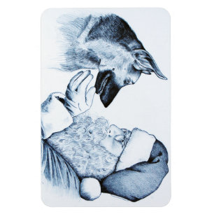 Magnet Flexible Berger allemand de Noël et Père Noël