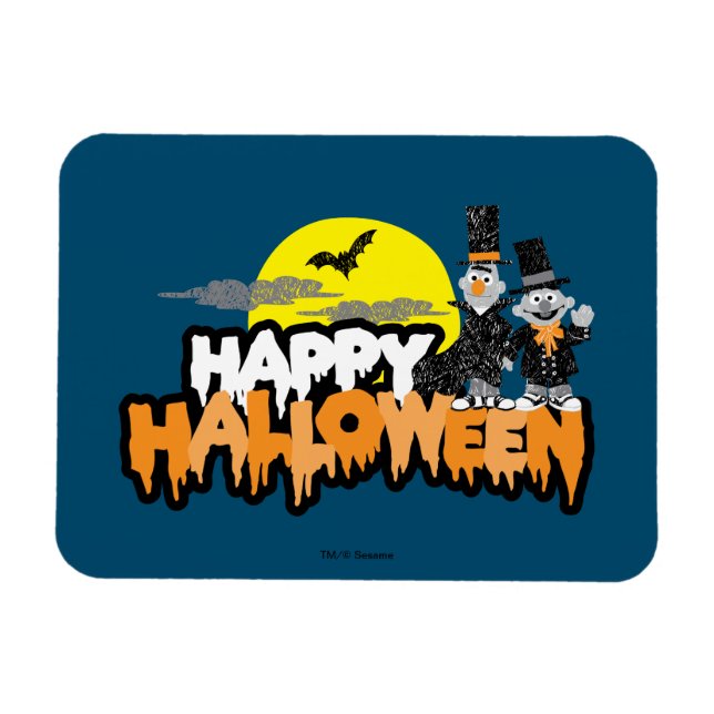 Magnet Flexible Bert et Ernie | Bonne Halloween (Horizontal)