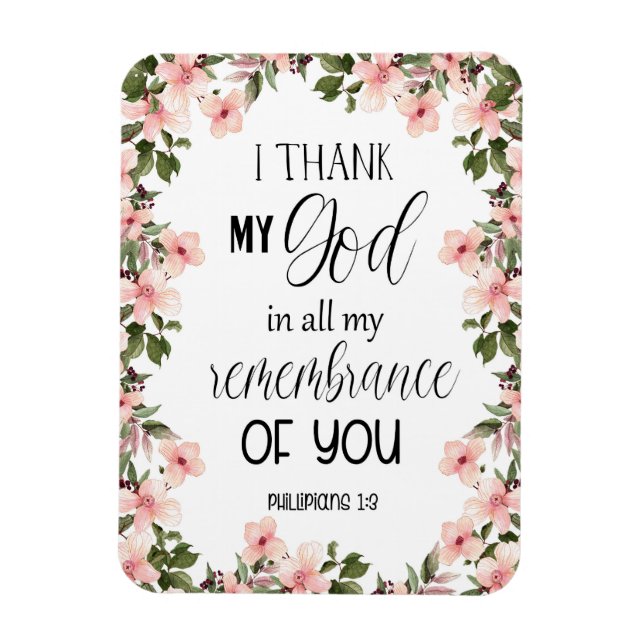 Magnet Flexible Bible verse Floral (Vertical)