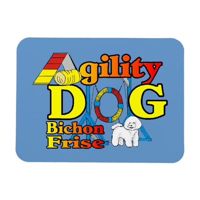 Magnet Flexible Bichon Frise Agilité (Horizontal)