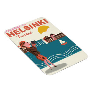 Magnet Flexible Bienvenue à Helsinki Finlande affiche de voyage vi