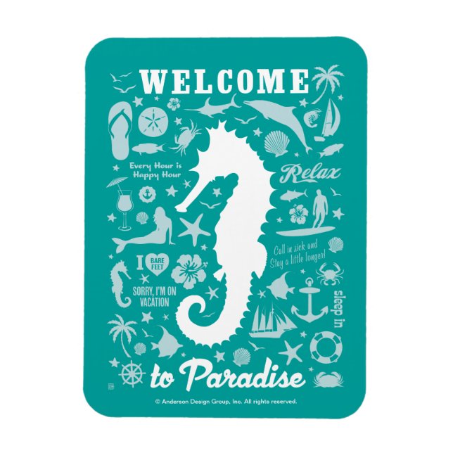 Magnet Flexible Bienvenue au paradis (Vertical)