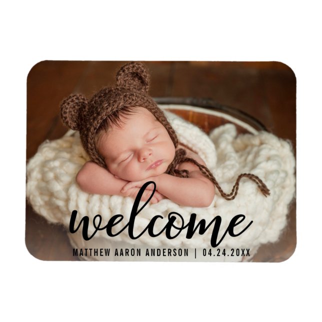 Magnet Flexible Bienvenue Nouveau Faire-part bébé (Horizontal)