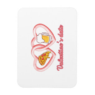 Magnet Flexible Bière à la pizza de Saint-Valentin