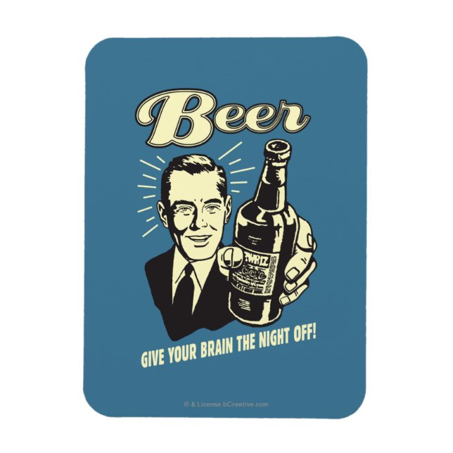 Magnet Flexible Bière : Offrez à votre cerveau la nuit de congé (Vertical)