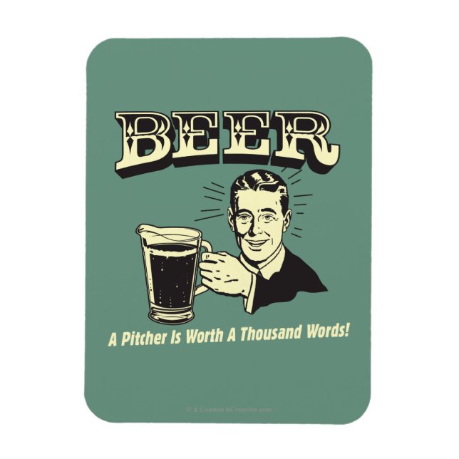 Magnet Flexible Bière : Un Pitcher Vaut 1000 Mots (Vertical)