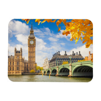 Magnet Flexible Big Ben Avec Feuilles D'Automne, Londres
