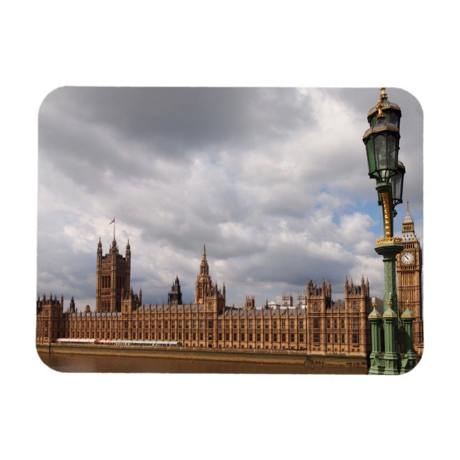 Magnet Flexible Big Ben et le Parlement à Londres, aimant rectangl (Horizontal)