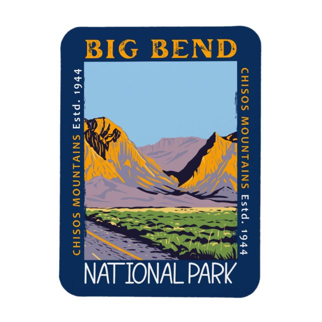 Magnet Flexible Big Bend National Park Chisos Mountain Perturbé (Vertical)