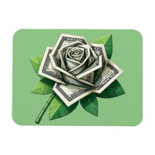Magnet Flexible billet de cent dollars origami art rose