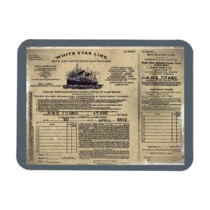 Magnet Flexible Billet RMS Titanic 1912