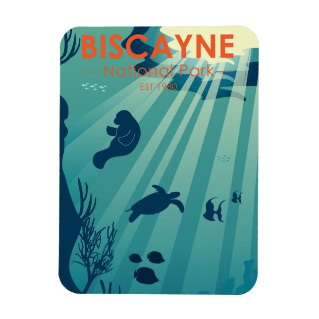 Magnet Flexible Biscayne National Park Floride Sous-marin Maritime (Vertical)