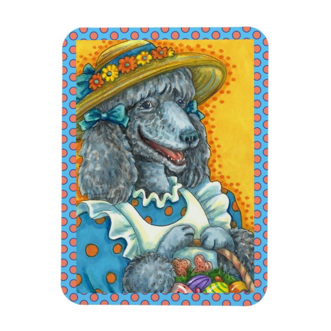 MAGNET FLEXIBLE BISCUITS DE CHIENS ET BASSIN D'OEUFS DE PÂQUES, PO (Vertical)