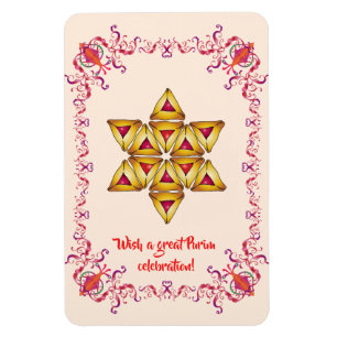 Magnet Flexible Biscuits heureux de Hamantaschen de festival de