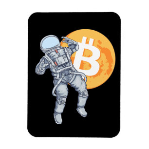 Magnet Flexible BITCOIN - Astronaute De Crypto - Vers La Lune