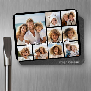 Magnet Flexible Black 9 Photo Carré Collage - avec script blanc