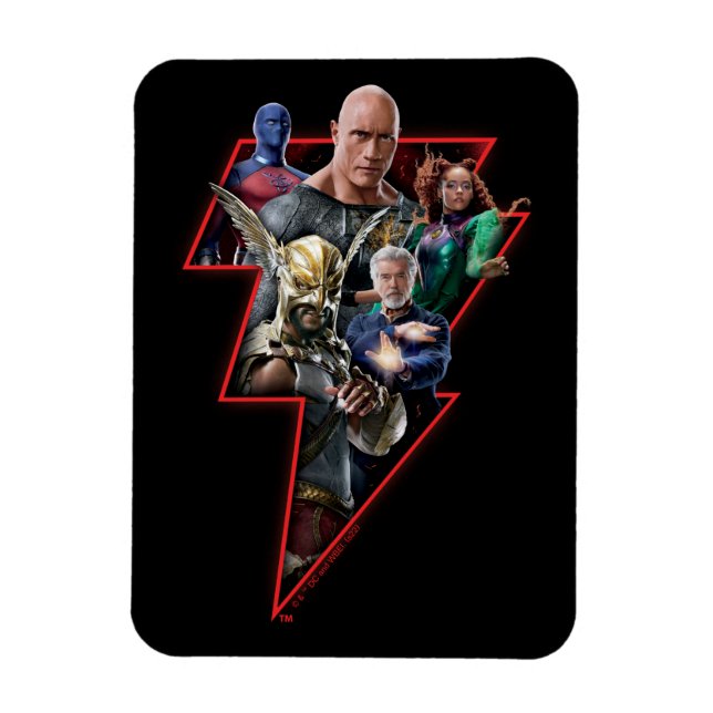 Magnet Flexible Black Adam Group Lightning Graphic (Vertical)