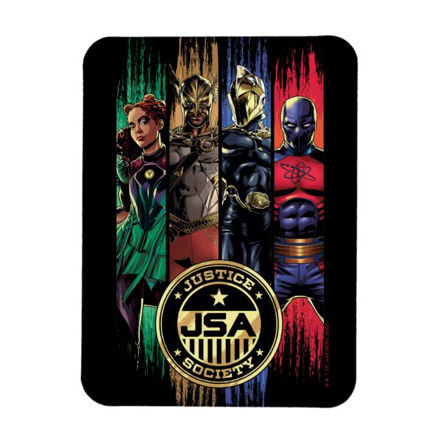 Magnet Flexible Black Adam Justice Society Héros en bandes (Vertical)