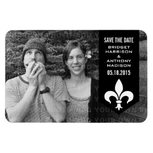 Magnet Flexible Black Chic Flourish Banner Enregistrer l'aimant de