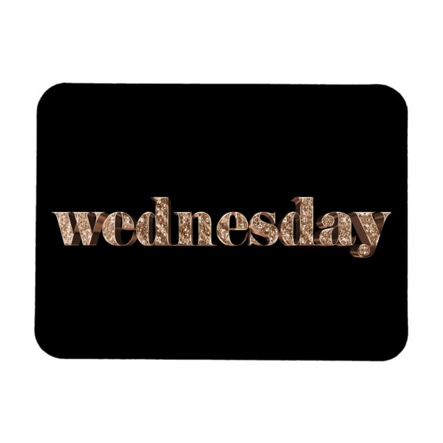 Magnet Flexible Black Gold Days of the Week Mercredi Typographie (Horizontal)
